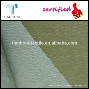 kaki coton sergé viscose filé teint du tissu stretch avec mèche uniforme